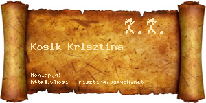 Kosik Krisztina névjegykártya