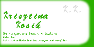 krisztina kosik business card